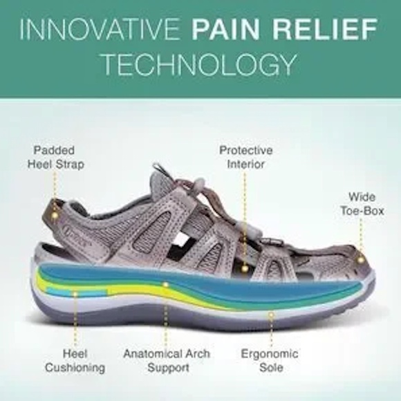 Orthofeet Verona Orthotic Fisherman Sandals Shoes Pewter Silver Grey 11.5 - Picture 8 of 8